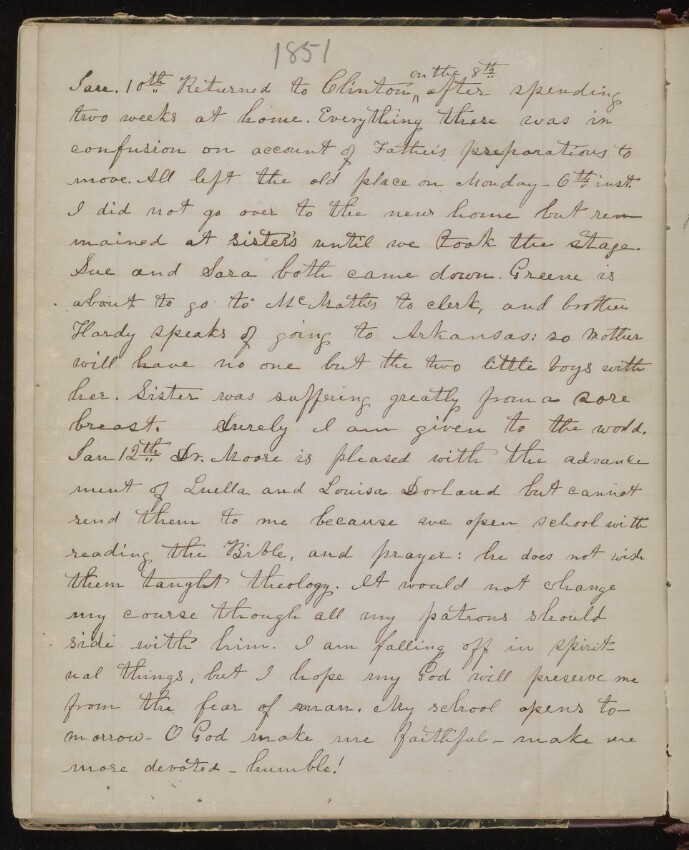 Martha Foster Crawford diary, 1850-1853 and 1878 / Women's Travel ...