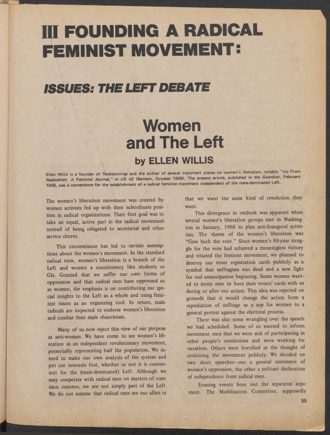 Notes From The Second Year: Women's Liberation / Women’s Liberation ...