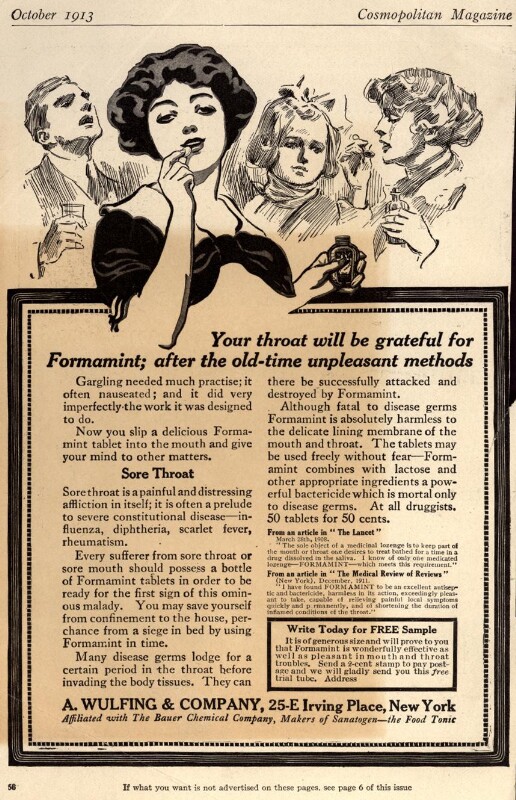 Your throat will be grateful for Formamint; after the old-time ...